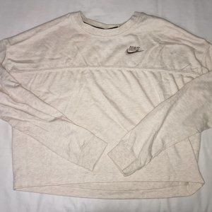 Cream Nike Long Sleeve Tee